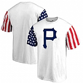 Men's Pittsburgh Pirates Fanatics Branded Stars & Stripes T-Shirt White FengYun,baseball caps,new era cap wholesale,wholesale hats